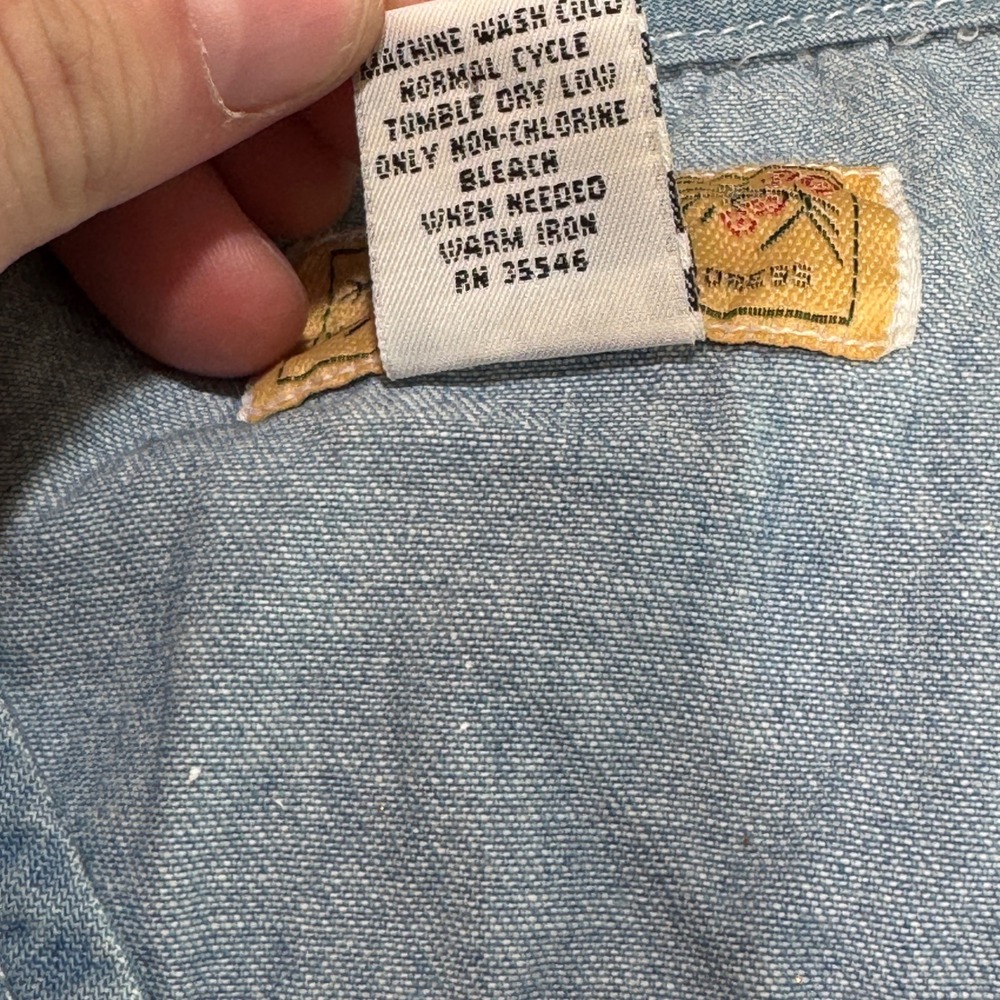 VTG Sostanza Denim Dress Women Size Medium Blue Sleeveless Button Front Indie - Picture 5 of 8